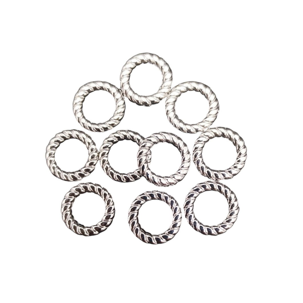 Rhodium Plated Lacing Rings